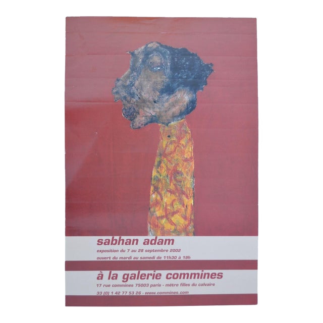 2002 Sabhan Adam Original Paris Galerie Commines Exhibition Poster For Sale