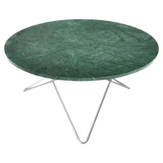 Green Indio Marble and Steel O Table by Oxdenmarq For Sale