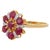Modern Indian Style Ruby Flower Ring Size 7 For Sale - Image 3 of 10
