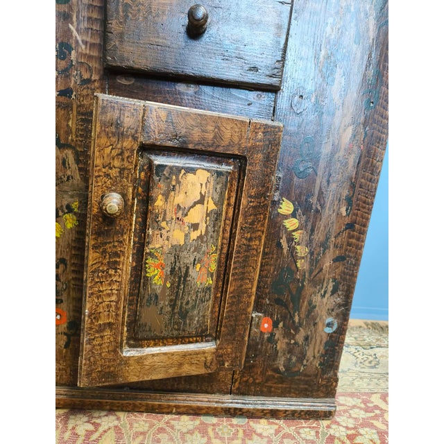 Antique Folk Corner Cabinet, 1850 For Sale - Image 13 of 18