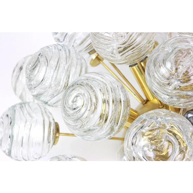 1970s German Sputnik Chandelier with Snow Glass Ball from Doria, 1970s For Sale - Image 5 of 14