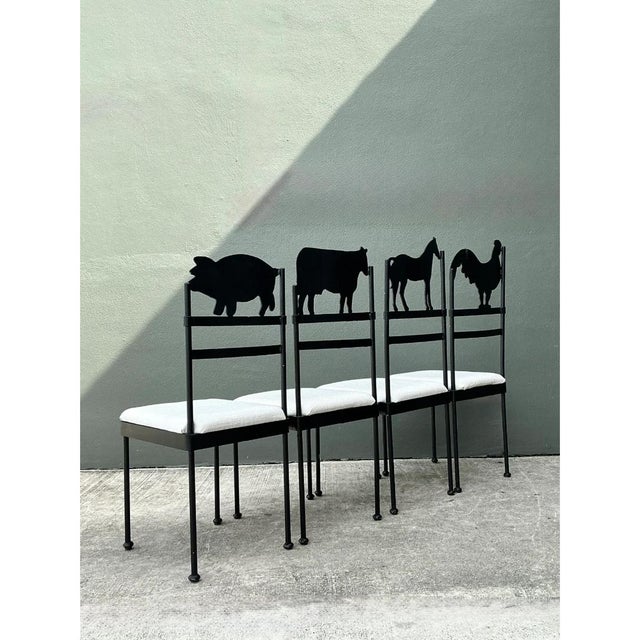 Vintage Metal Farm Animal Chairs - Set of 4 For Sale - Image 12 of 12