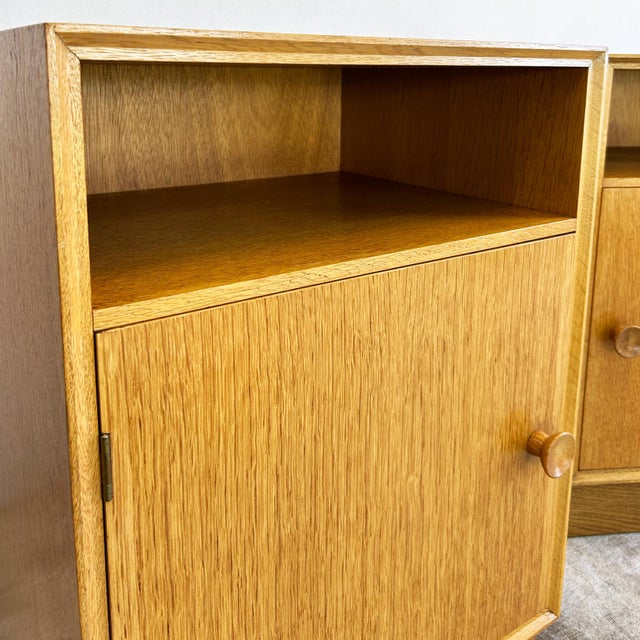 Brown Oak Bedside Cabinets from Meredew, 1960s, Set of 2 For Sale - Image 8 of 14