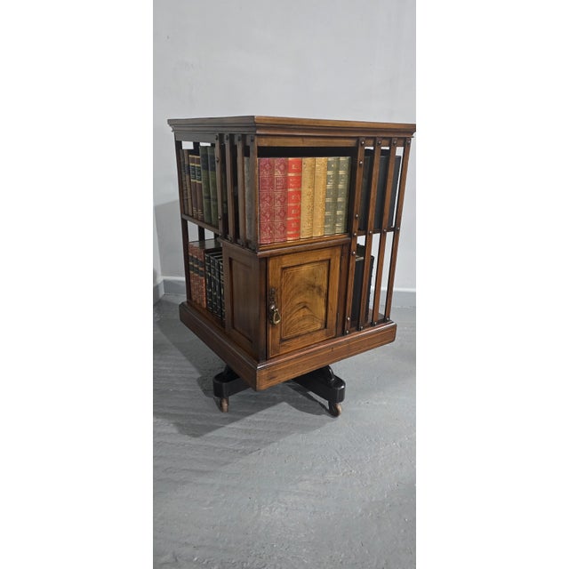 Wood Mahogany Revolving Bookcase from Maples, 1880s For Sale - Image 7 of 14