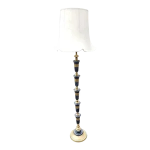 Frederick Cooper Asian Regency Marble and Brass Floor Lamp, Circa 1950s