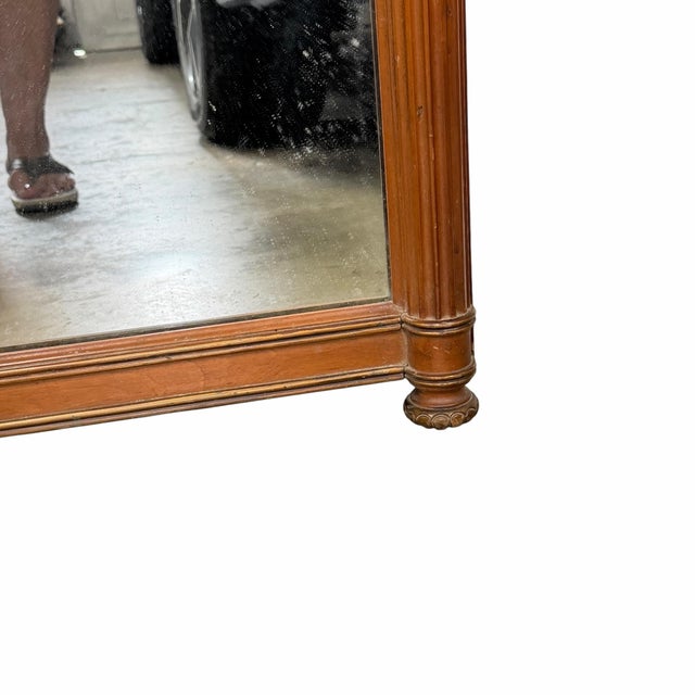 Vintage Louis XVI or Federal Style Trumeau Wall Mirror For Sale - Image 4 of 9