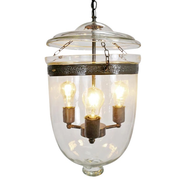 Transitional Clear Glass Hundi Light Medium For Sale