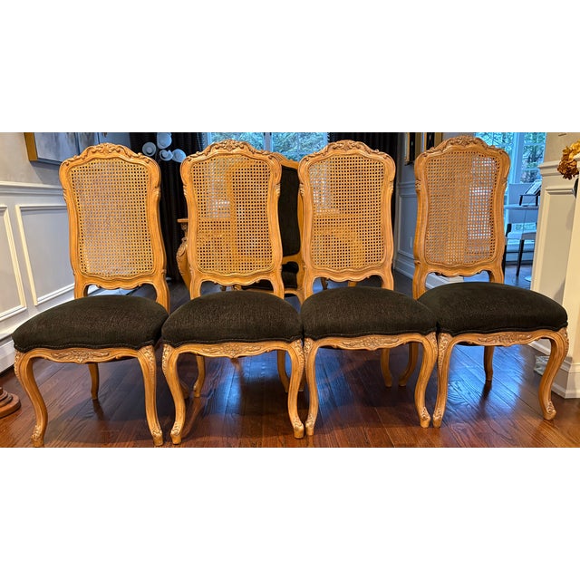 2000 - 2009 Dining Table With Set of 6 Country French Style Dining Chairs For Sale - Image 5 of 16
