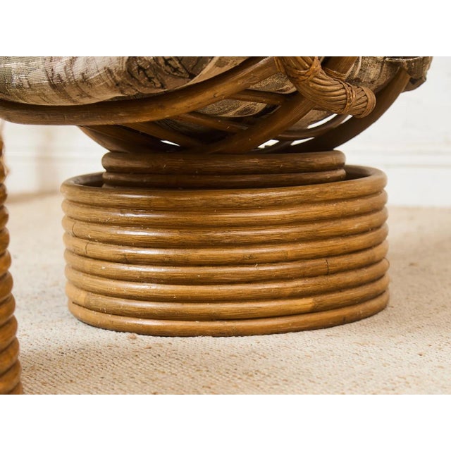 Bamboo Vintage Chair and Ottoman For Sale In Los Angeles - Image 6 of 12