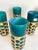 Mid 20th Century Mexican Hand-Blown Caged Blue Art Glass and Brass Glasses Made by Jomeli - Set of 6 For Sale - Image 4 of 12