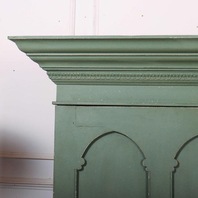 Interesting 19th C Scottish gothic pine linen cupboard. 1850 Interior shelf depth 36.5cm This piece is designed in the...