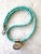 Turquoise Beaded Necklace With Sterling Silver and Turquoise Pendant For Sale - Image 4 of 4