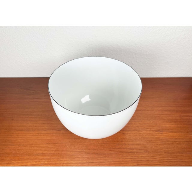 Mid-Century Modern Danish Large White Enamel Bowl, 1960s For Sale - Image 9 of 17