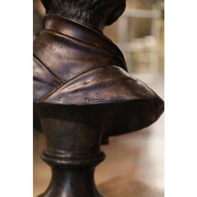 19th Century Italian Two-Tone Spelter Bust of Napoleon Signed Colombo Dated 1885 For Sale - Image 9 of 9
