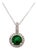 Natural Emerald Diamond Pendant Necklace 18" 14k W Gold 1.90 TCW Certified For Sale
