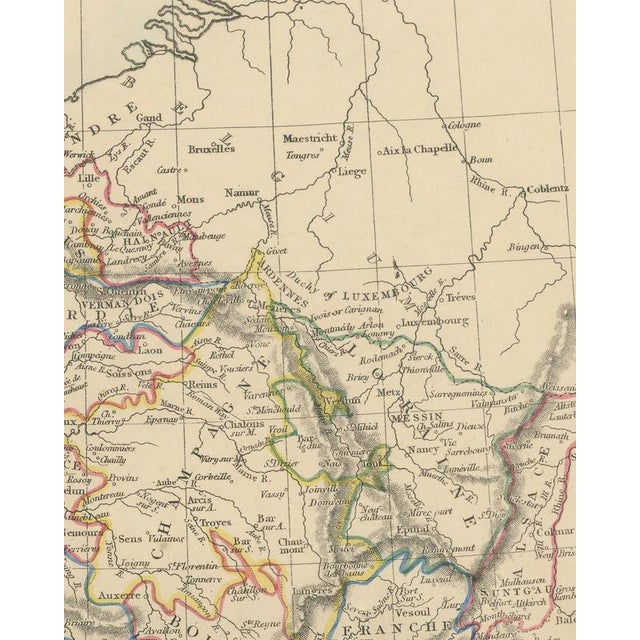 Antique Map of France in Provinces by T. Hewett Key, 1858 For Sale - Image 6 of 9