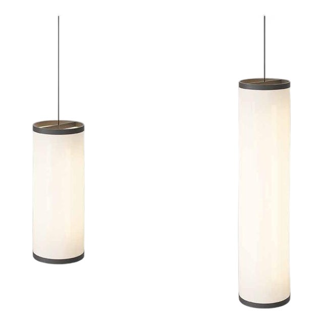 Black 30/76 - 30/126 Isol Suspension Lamp by David Thulstrup for Astep, Set of 2 For Sale