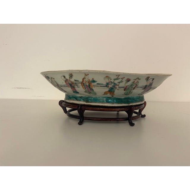 Antique White Antique Chinese Scholar's Famille Rose Porcelain Brush Washer, 19th C Qing Dynasty For Sale - Image 8 of 10