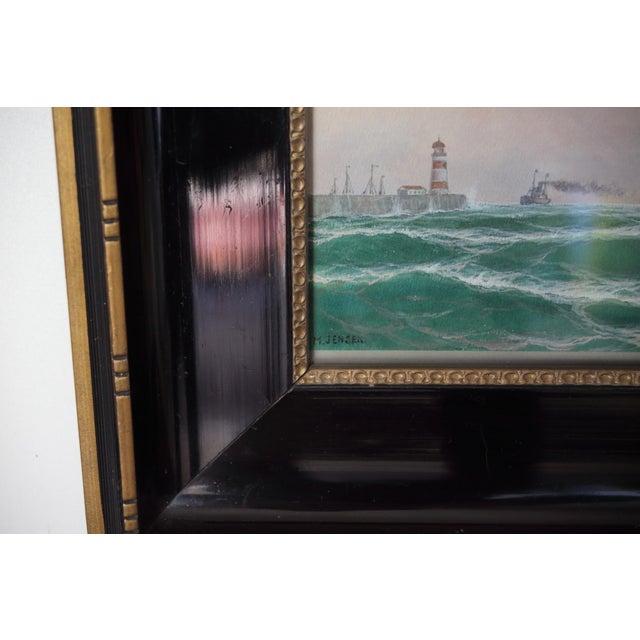 Max Jensen, Maritime Scene, Gouache on Paper, 19th Century, Framed For Sale - Image 3 of 6