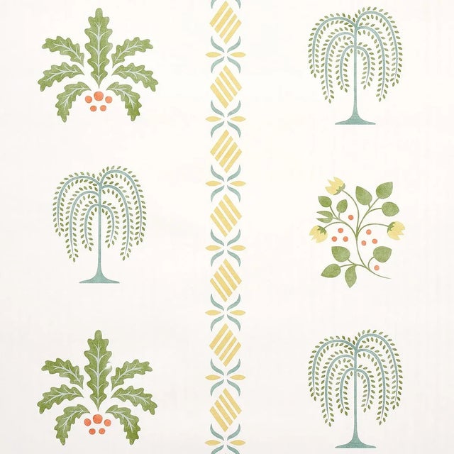 Schumacher Sample - Schumacher Willard House Stencil Wallpaper in Green For Sale - Image 4 of 4