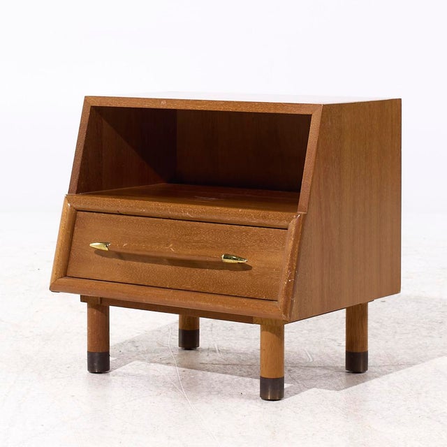 Brown John Keal for Brown Saltman Mid Century Bleached Mahogany Nightstands - Pair For Sale - Image 8 of 12