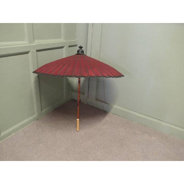 Hand Made Art Deco Painted Bamboo Parasol This Charming Piece, made in bamboo, the parasol has been specially made, it has...