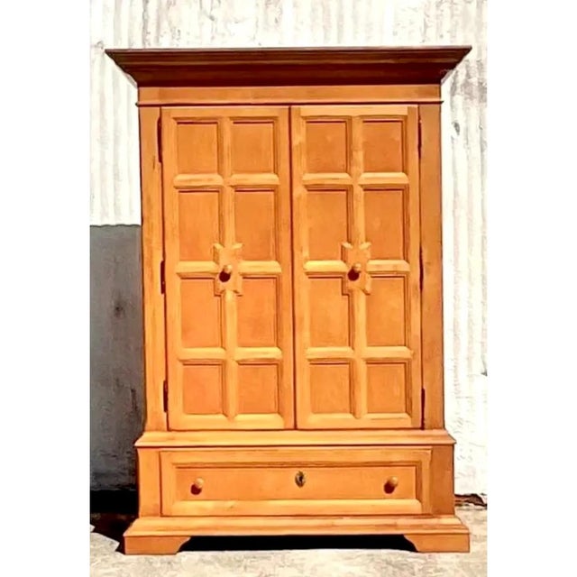 Vintage Drexel Pine Armoire Cabinet For Sale - Image 12 of 13