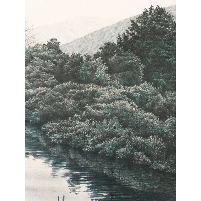 Printmaking Materials Helen Rundell "River" Artist Proof Lithograph For Sale - Image 7 of 9