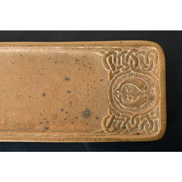 Tiffany Studios New York Zodiac Bronze Doré Pen Tray For Sale - Image 9 of 13