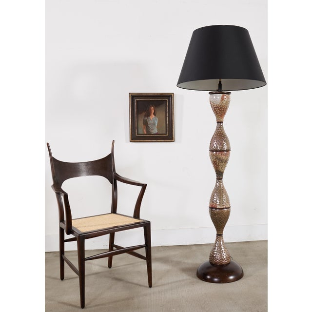 Fantastic mid-century Scandinavian modern pottery floor lamp made in the manner and style of Mobach, Netherlands. The lamp...