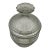 Vintage Clear Glass Lidded Vanity Jar With Ribbed Base For Sale