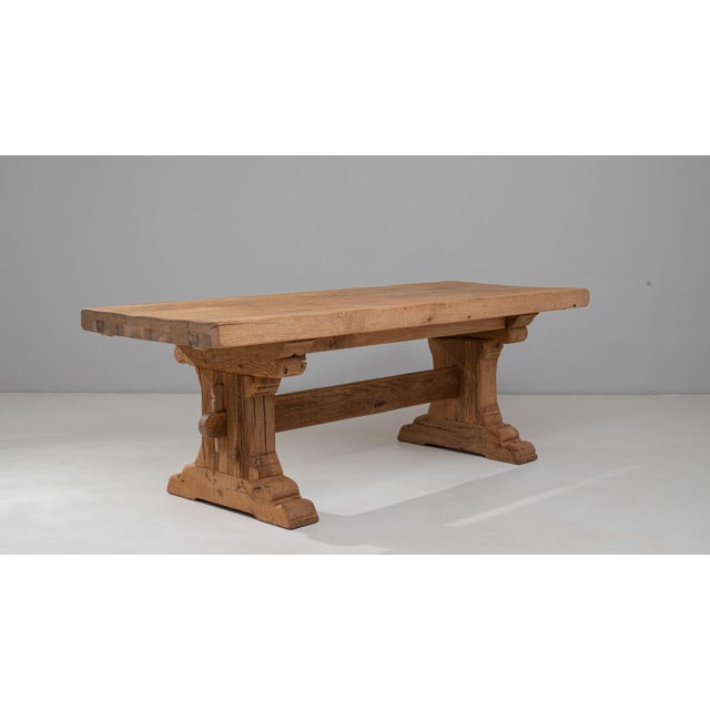 20th Century French Oak Trestle Dining Table For Sale - Image 4 of 18