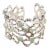 1990s Artisan Sterling Silver, Emerald, Rhodolite Garnet & Sapphire Cuff Bracelet For Sale