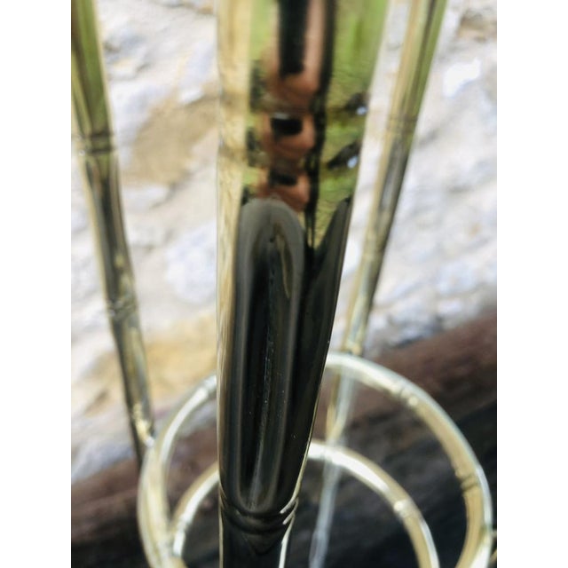 Faux Bamboo Brass and Glass Side Table, 1950s For Sale - Image 11 of 18