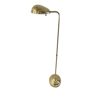 1970's Clam Shell Scalloped Adjustable Pharmacy Floor Lamp For Sale
