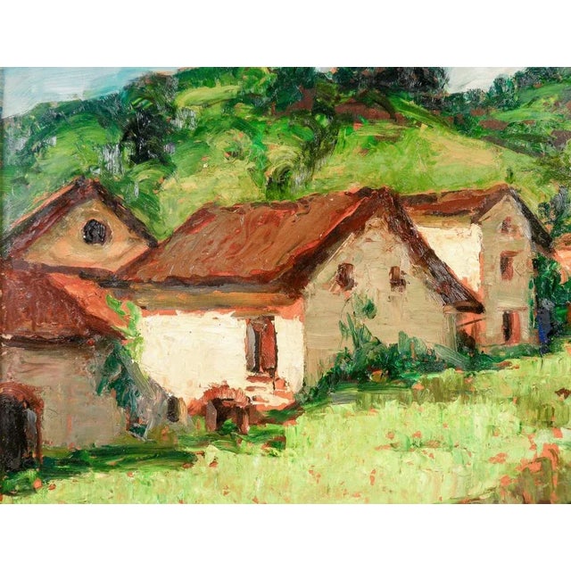 Oil painting signed Felice VELLAN Le Baite del Limonetto (Cuneo) Origin Turin , Italy Period 1964 Artist Felice VELLAN...