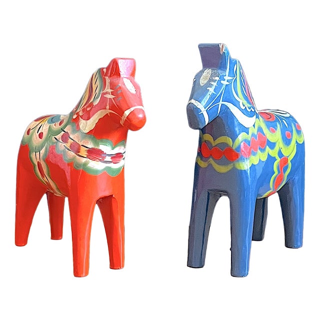 Vintage Swedish Dala Horse, 1960s, Set of 2 For Sale