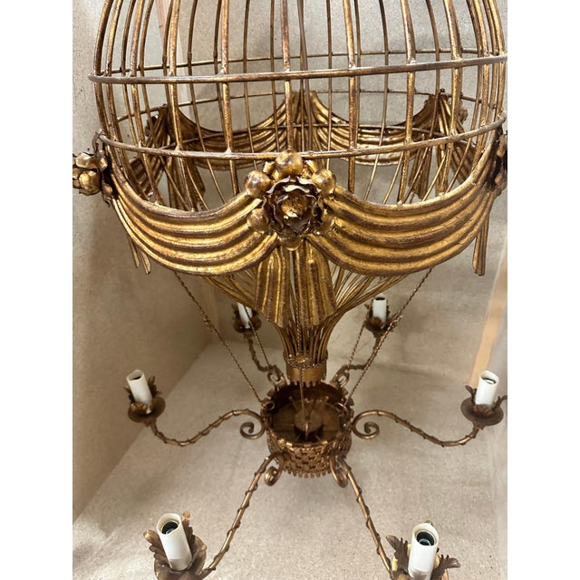 Mid-Century Modern Late 20th Century Hot Air Balloon Form Tole Chandelier For Sale - Image 3 of 5