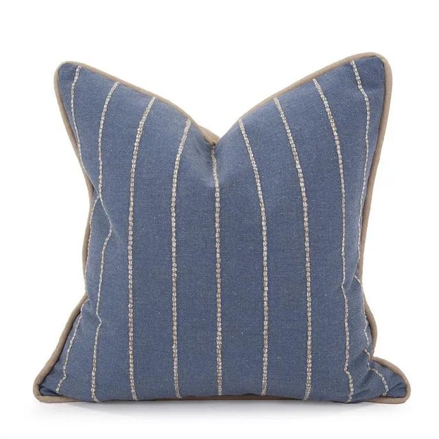 Kenneth Ludwig Chicago Evie Indigo 20" Square Pillow For Sale In Chicago - Image 6 of 7