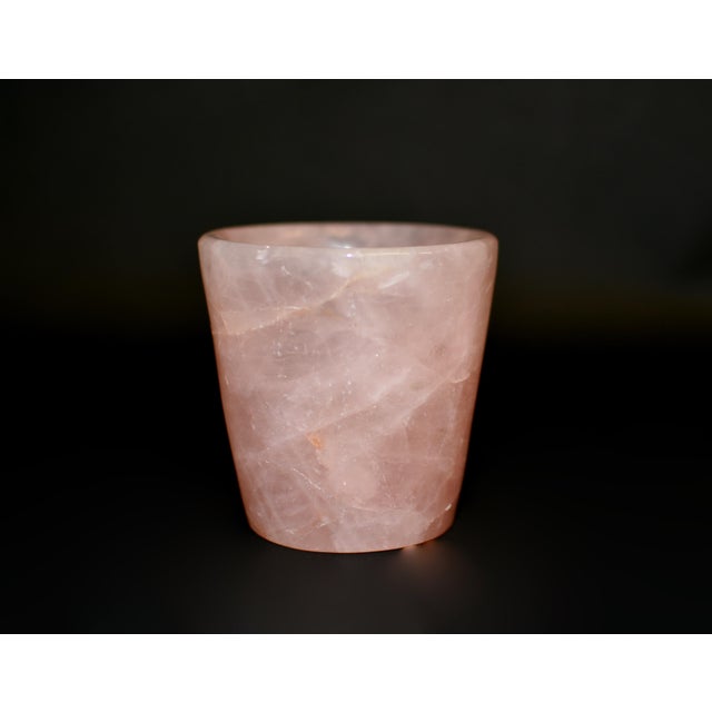 Rose Quartz Cup Mug Natural Gemstone For Sale - Image 9 of 13