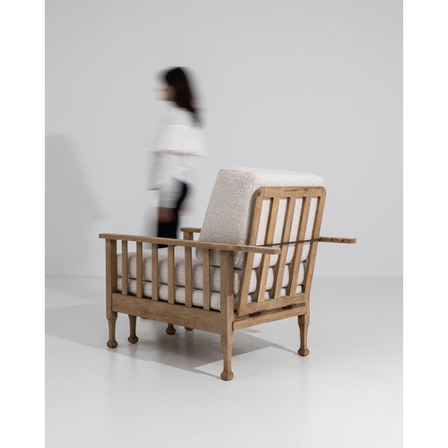 Mid-Century Reclining Lounge Armchair with Pull-Out Footrest in Bouclé Upholstery For Sale - Image 18 of 18