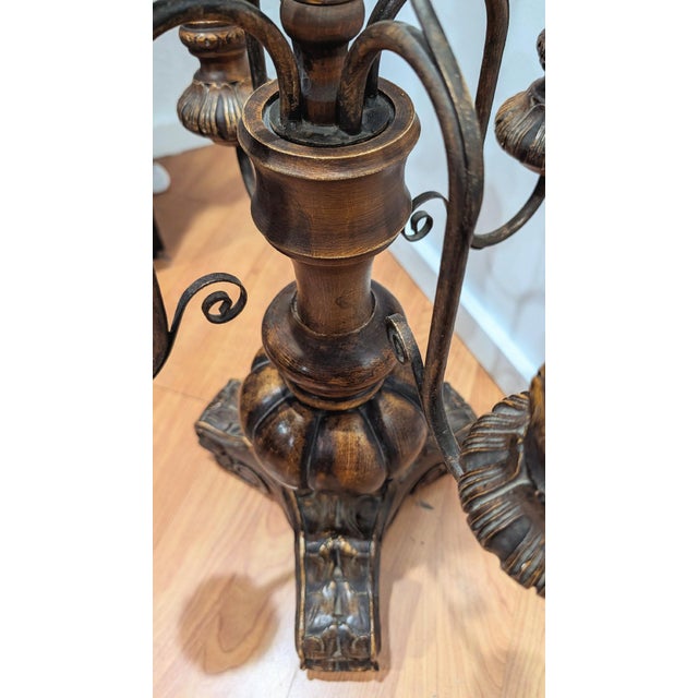 Mid-Century Modern Vintage 1970s Spanish Revival 5-Arm Candelabra For Sale - Image 3 of 5