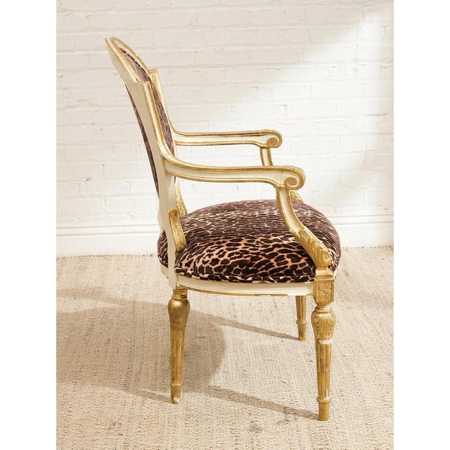 Antique French Louis XVI Style Giltwood Armchair For Sale - Image 9 of 12