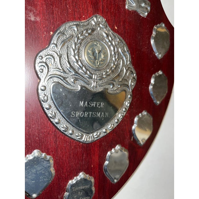 Wood Winchester District Spaa Sports Award 2008-2013 Wood & Silver English Trophy Plaque for Master Sportsman For Sale - Image 7 of 12