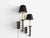 1950s Tommi Parzinger, Large Wall Sconces, Chromed Steel, Brass, Fabric, Usa, 1950s For Sale - Image 5 of 11