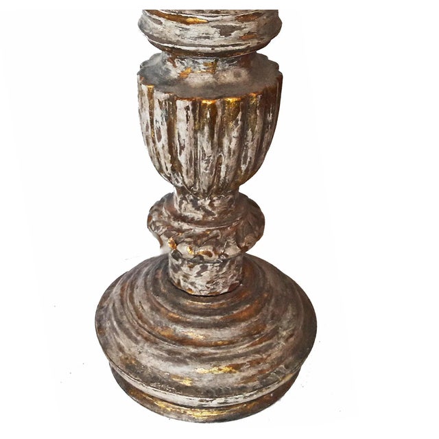 Hand-Carved Wood Candlestick From India, Mid-20th Century For Sale In New York - Image 6 of 13