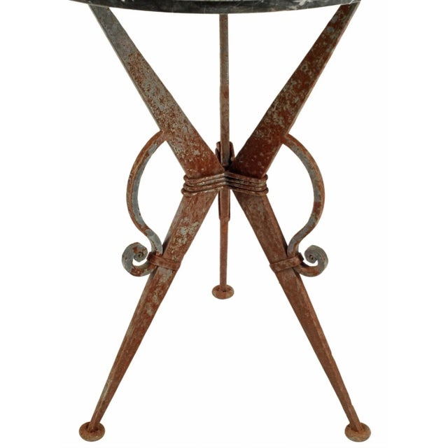 Italian Specimen Marble Top Wrought Iron Occasional Table For Sale - Image 4 of 5