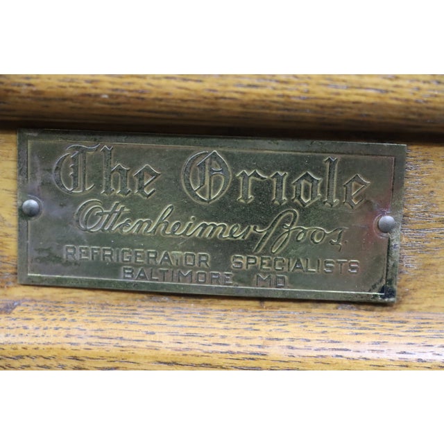 "The Oriole" Baltimore Oak Ice Box For Sale - Image 12 of 13
