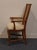 Wood Century Furniture Solid Oak Rustic Country French Cane Back Dining Arm Chair For Sale - Image 7 of 10