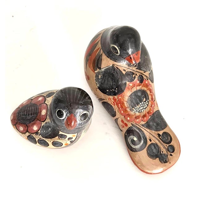 1960s Tonalá Mexico Ceramic Bird Figurines, Set of 2 For Sale - Image 9 of 18